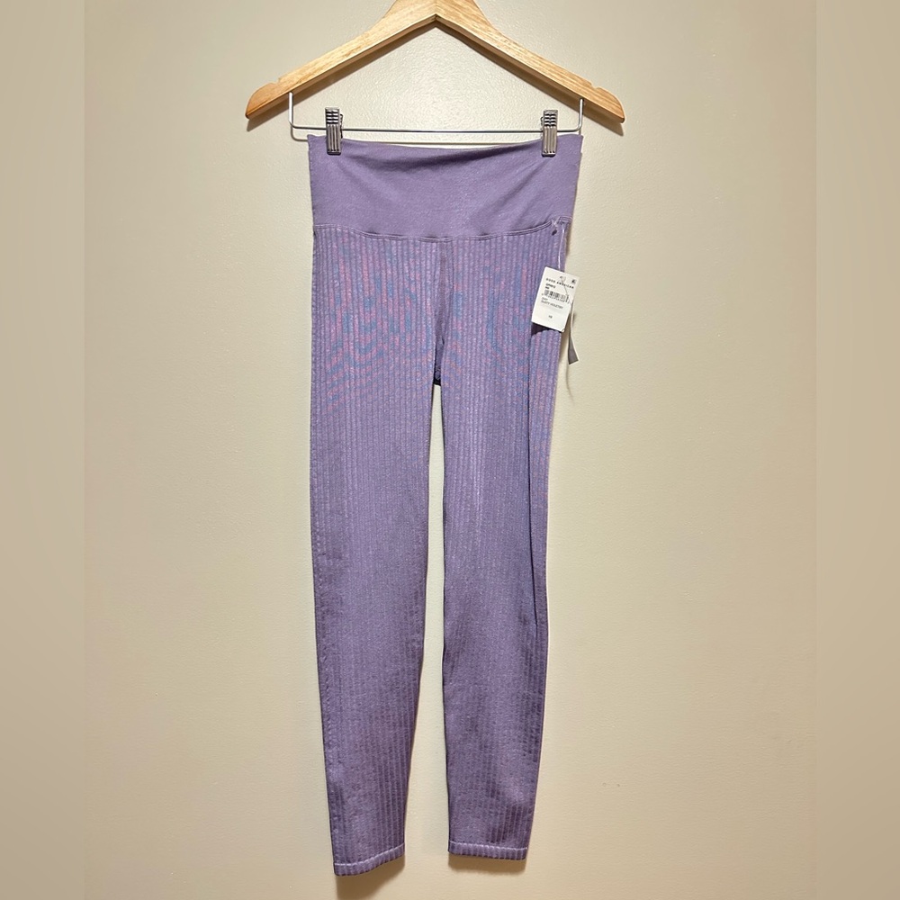 Good American dirty violet Ribbed Leggings sz 1/2 or XS